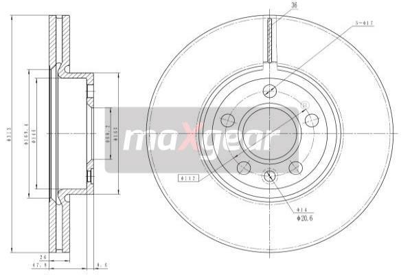 Maxgear 19-1024 Тормозной диск передний вентилируемый 191024: Отличная цена - Купить в Польше на 2407.PL!