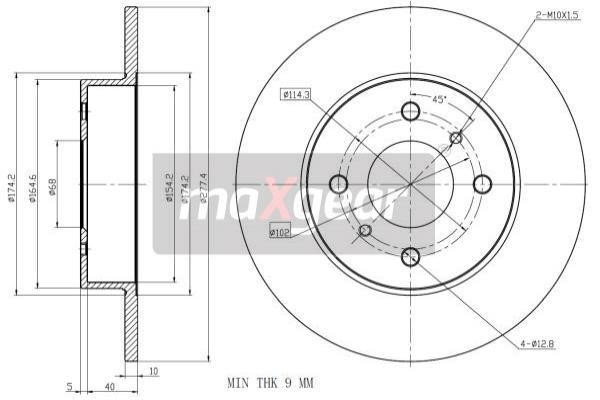 Maxgear 19-0959 Тормозной диск задний невентилируемый 190959: Отличная цена - Купить в Польше на 2407.PL!