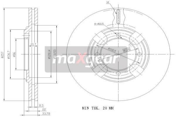 Maxgear 19-0936 Тормозной диск передний вентилируемый 190936: Купить в Польше - Отличная цена на 2407.PL!