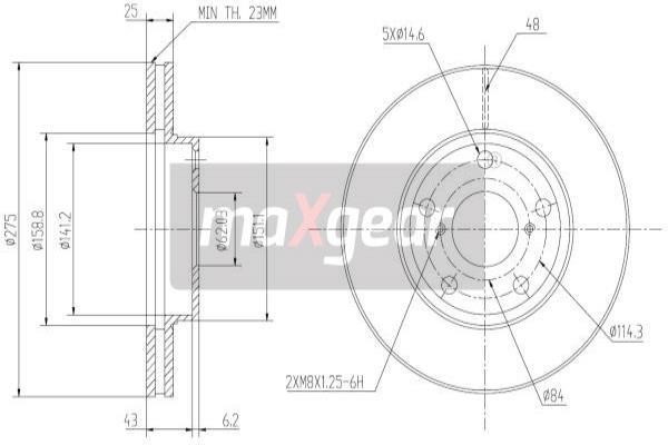 Maxgear 19-0973MAX Innenbelüftete Bremsscheibe vorne 190973MAX: Kaufen Sie zu einem guten Preis in Polen bei 2407.PL!