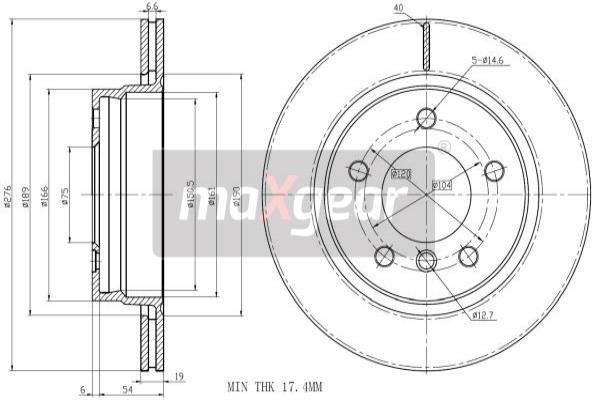 Maxgear 19-0846 Тормозной диск задний вентилируемый 190846: Купить в Польше - Отличная цена на 2407.PL!
