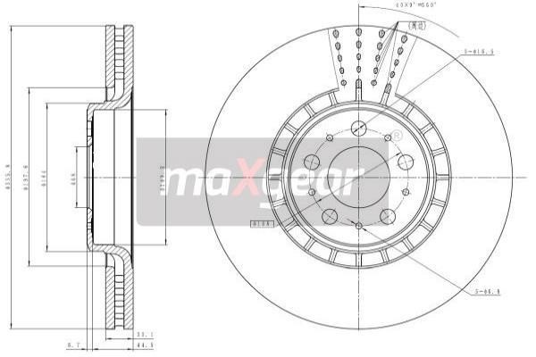 Maxgear 19-1835MAX Front brake disc ventilated 191835MAX: Buy near me in Poland at 2407.PL - Good price!