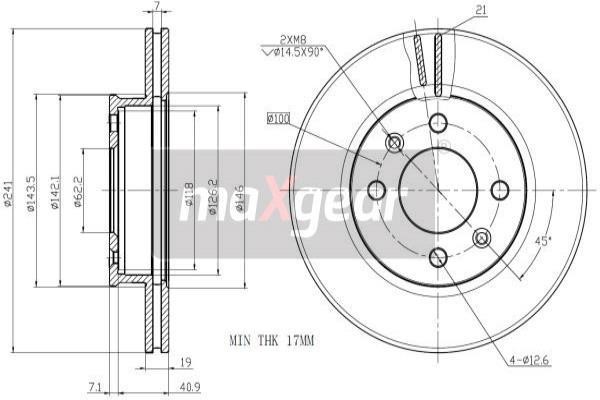 Maxgear 19-1862MAX Wentylowana przednia tarcza hamulcowa 191862MAX: Dobra cena w Polsce na 2407.PL - Kup Teraz!