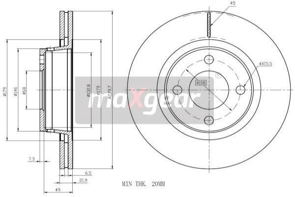 Maxgear 19-1007MAX Wentylowana przednia tarcza hamulcowa 191007MAX: Atrakcyjna cena w Polsce na 2407.PL - Zamów teraz!