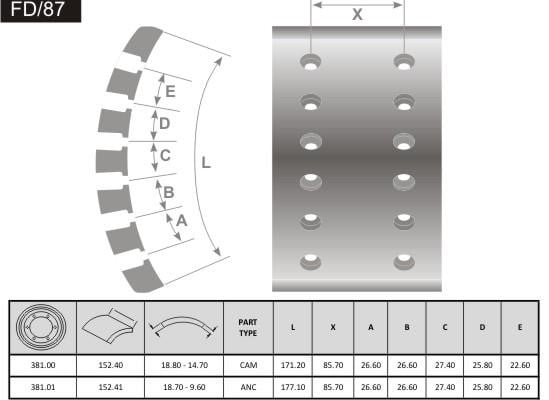 Fras-le FD/87X Brake lining set FD87X: Buy near me in Poland at 2407.PL - Good price!