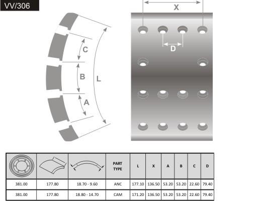 Fras-le VV/306 Brake lining set VV306: Buy near me in Poland at 2407.PL - Good price!