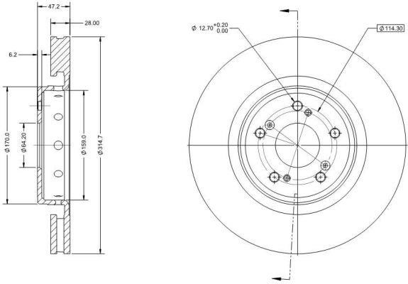 Remy RAD1857C Тормозной диск передний вентилируемый RAD1857C: Отличная цена - Купить в Польше на 2407.PL!