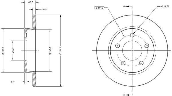 Remy RAD1385C Rear brake disc, non-ventilated RAD1385C: Buy near me in Poland at 2407.PL - Good price!