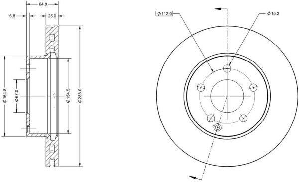 Remy RAD1505C Тормозной диск передний вентилируемый RAD1505C: Отличная цена - Купить в Польше на 2407.PL!