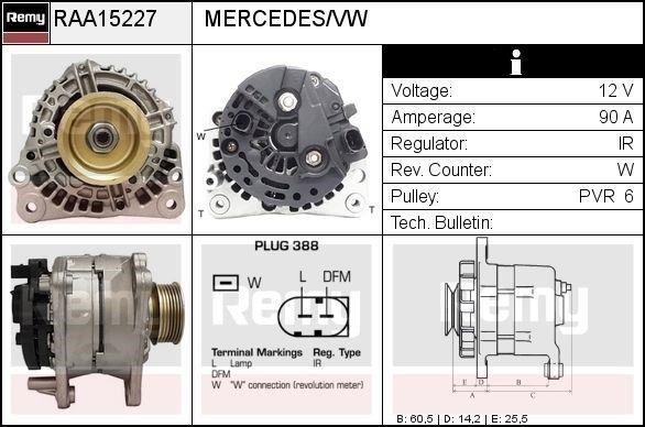 Remy RAA15227 Генератор RAA15227: Отличная цена - Купить в Польше на 2407.PL!