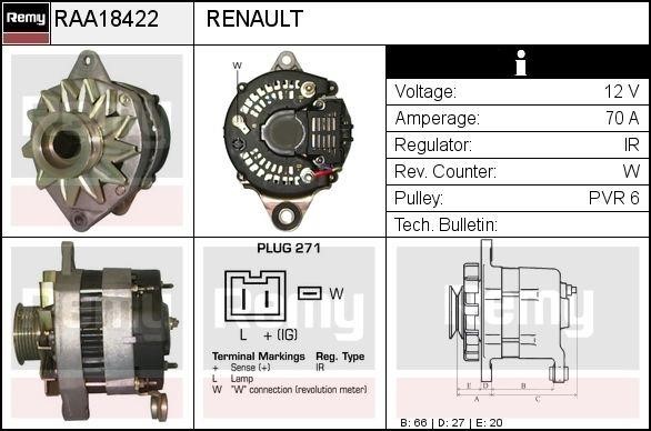 Remy RAA18422 Generator RAA18422: Kaufen Sie zu einem guten Preis in Polen bei 2407.PL!