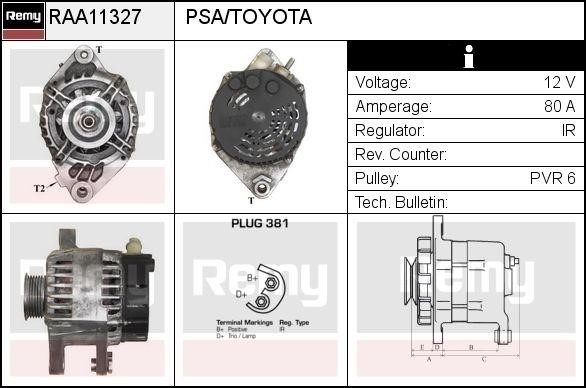 Remy RAA11327 Alternator RAA11327: Buy near me in Poland at 2407.PL - Good price!