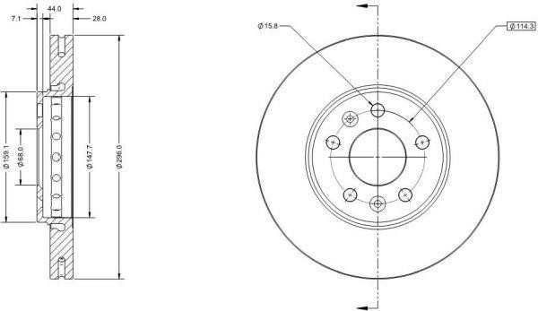 Remy RAD2704C Front brake disc ventilated RAD2704C: Buy near me in Poland at 2407.PL - Good price!