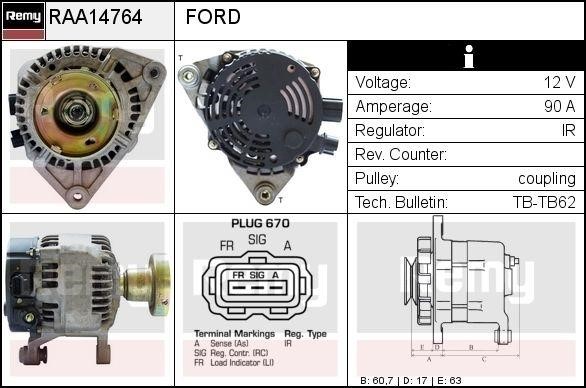 Remy RAA14764 Alternator RAA14764: Dobra cena w Polsce na 2407.PL - Kup Teraz!