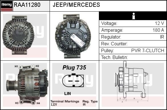 Remy RAA11280 Alternator RAA11280: Buy near me at 2407.PL in Poland at an Affordable price!