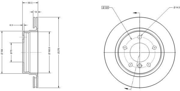 Remy RAD1205C Rear ventilated brake disc RAD1205C: Buy near me in Poland at 2407.PL - Good price!