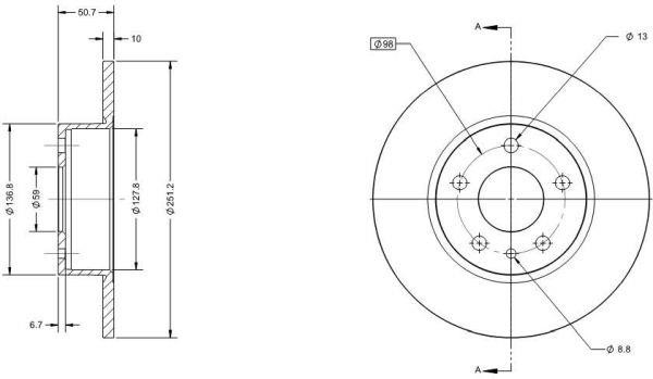 Remy RAD1045C Тормозной диск задний невентилируемый RAD1045C: Отличная цена - Купить в Польше на 2407.PL!