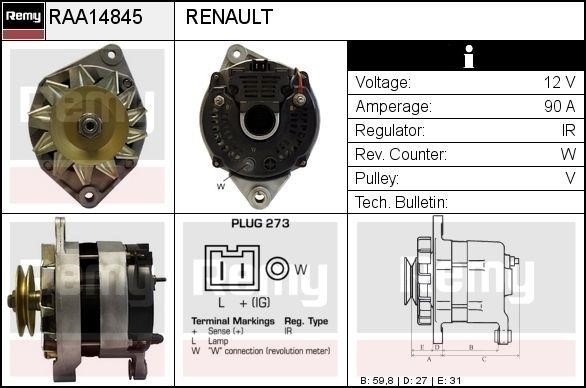 Remy RAA14845 Alternator RAA14845: Dobra cena w Polsce na 2407.PL - Kup Teraz!