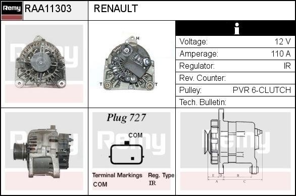 Remy RAA11303 Alternator RAA11303: Buy near me in Poland at 2407.PL - Good price!