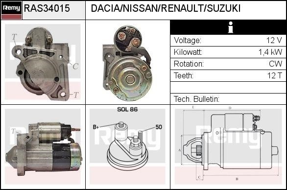 Remy RAS34015 Starter RAS34015: Buy near me at 2407.PL in Poland at an Affordable price!