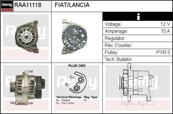 Remy RAA11118 Alternator RAA11118: Buy near me in Poland at 2407.PL - Good price!