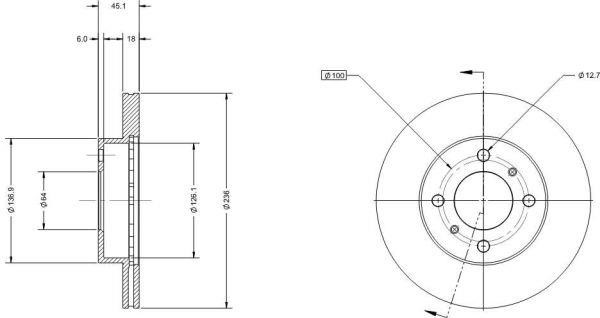 Remy RAD1715C Front brake disc ventilated RAD1715C: Buy near me in Poland at 2407.PL - Good price!