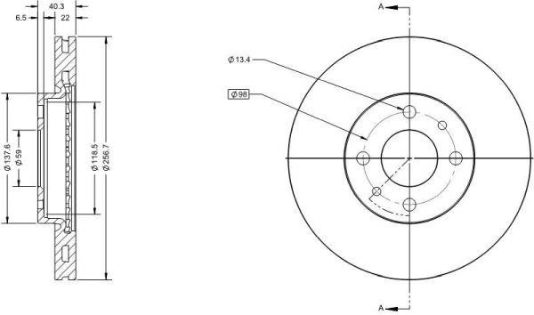 Remy RAD1054C Front brake disc ventilated RAD1054C: Buy near me in Poland at 2407.PL - Good price!