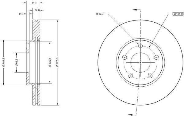 Remy RAD1673C Тормозной диск передний вентилируемый RAD1673C: Отличная цена - Купить в Польше на 2407.PL!