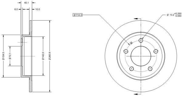 Remy RAD1670C Rear brake disc, non-ventilated RAD1670C: Buy near me at 2407.PL in Poland at an Affordable price!