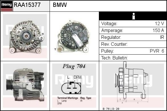 Remy RAA15377 Alternator RAA15377: Buy near me in Poland at 2407.PL - Good price!