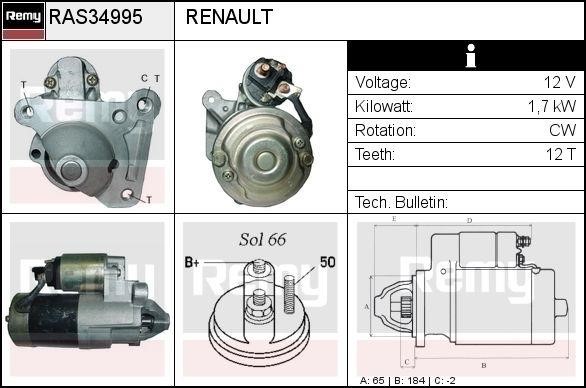 Remy RAS34995 Starter RAS34995: Buy near me at 2407.PL in Poland at an Affordable price!