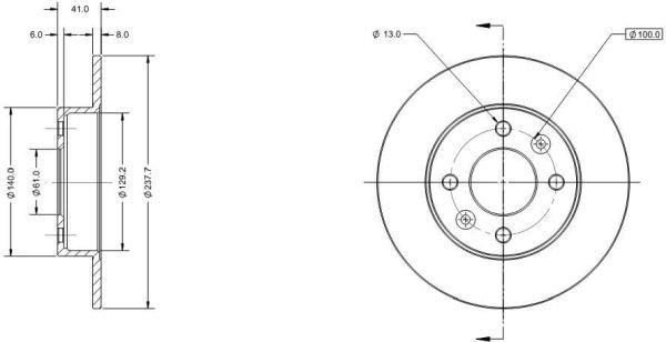 Remy RAD1258C Тормозной диск передний невентилируемый RAD1258C: Отличная цена - Купить в Польше на 2407.PL!