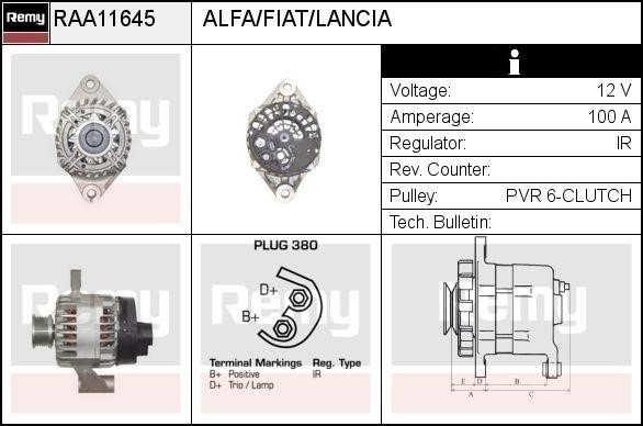 Remy RAA11645 Alternator RAA11645: Buy near me in Poland at 2407.PL - Good price!
