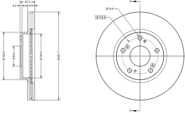 Remy RAD1365C Диск гальмівний передній вентильований RAD1365C: Приваблива ціна - Купити у Польщі на 2407.PL!