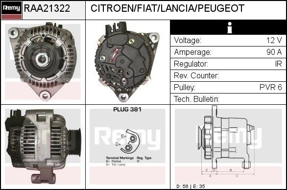 Remy RAA21322 Alternator RAA21322: Buy near me in Poland at 2407.PL - Good price!