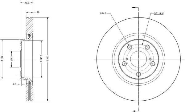 Remy RAD2013C Front brake disc ventilated RAD2013C: Buy near me in Poland at 2407.PL - Good price!