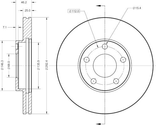 Remy RAD1333C Front brake disc ventilated RAD1333C: Buy near me in Poland at 2407.PL - Good price!