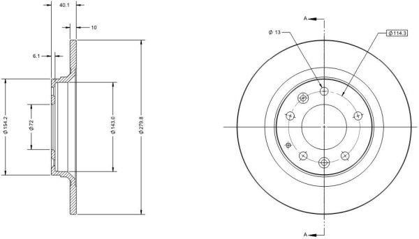 Remy RAD1398C Rear brake disc, non-ventilated RAD1398C: Buy near me in Poland at 2407.PL - Good price!