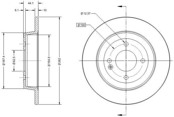 Remy RAD1309C Диск гальмівний задній невентильований RAD1309C: Приваблива ціна - Купити у Польщі на 2407.PL!