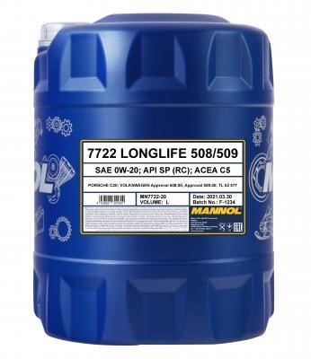 SCT MN7722-20 Engine oil Mannol 7722 Longlife 508/509 0W-20, 20L MN772220: Buy near me in Poland at 2407.PL - Good price!