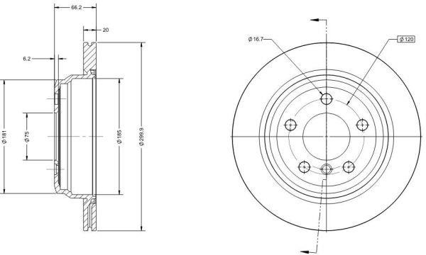 Remy RAD1181C Rear ventilated brake disc RAD1181C: Buy near me in Poland at 2407.PL - Good price!