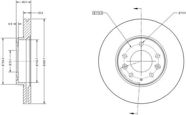 Remy RAD2874C Диск гальмівний передній вентильований RAD2874C: Приваблива ціна - Купити у Польщі на 2407.PL!