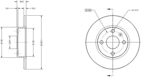 Remy RAD1413C Rear brake disc, non-ventilated RAD1413C: Buy near me in Poland at 2407.PL - Good price!