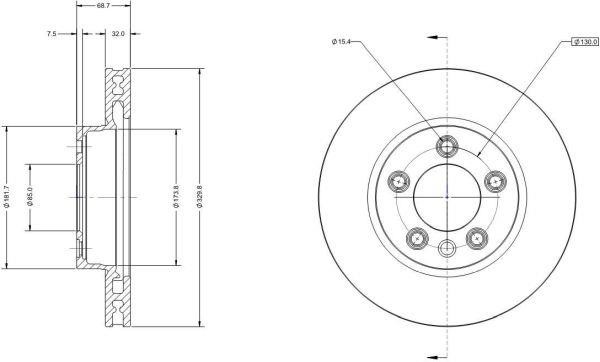 Remy RAD1517C Front brake disc ventilated RAD1517C: Buy near me in Poland at 2407.PL - Good price!