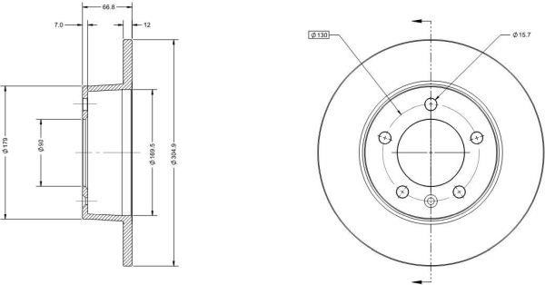 Remy RAD1155C Rear brake disc, non-ventilated RAD1155C: Buy near me in Poland at 2407.PL - Good price!