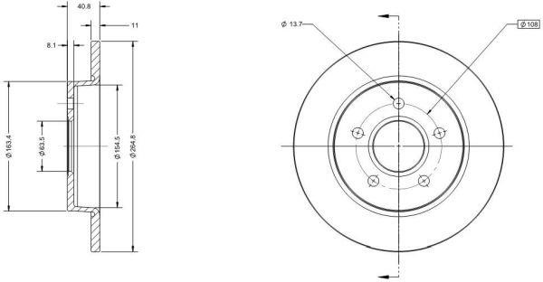 Remy RAD1071C Диск гальмівний задній невентильований RAD1071C: Приваблива ціна - Купити у Польщі на 2407.PL!