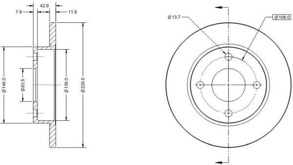 Remy RAD1174C Диск гальмівний передній невентильований RAD1174C: Приваблива ціна - Купити у Польщі на 2407.PL!