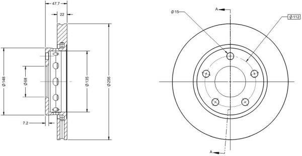 Remy RAD1194C Rear ventilated brake disc RAD1194C: Buy near me in Poland at 2407.PL - Good price!