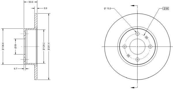 Remy RAD1088C Rear brake disc, non-ventilated RAD1088C: Buy near me in Poland at 2407.PL - Good price!