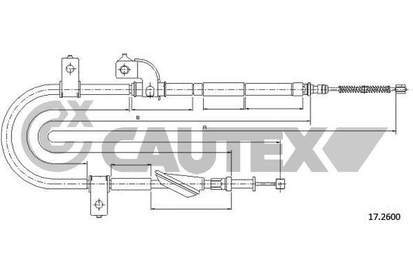 Cautex 762627 Cable Pull, parking brake 762627: Buy near me in Poland at 2407.PL - Good price!